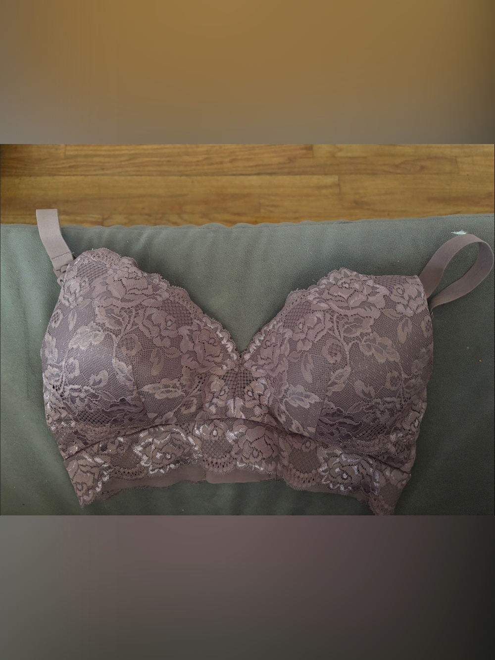 Kindred bravely mauve lace plunge nursing pumping bra S Busty